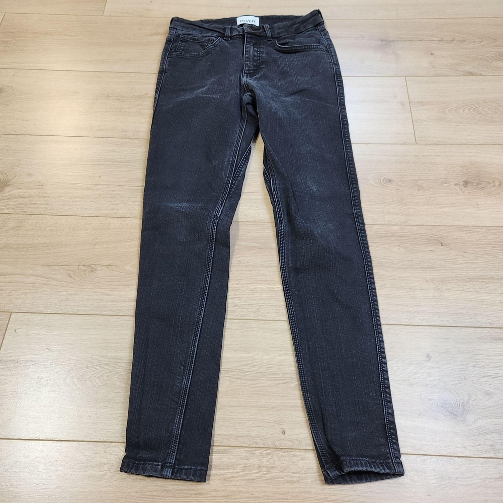DU/ER Fireside Jeans Womens 27x31 Black Mid Rise Slim Straight Stretch Denim